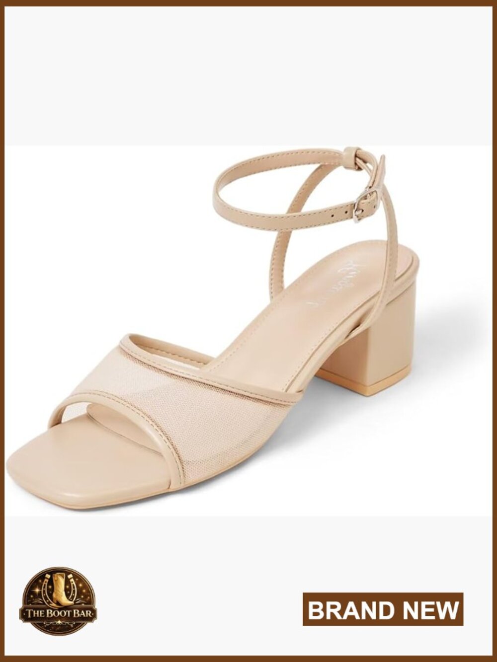 Mesh Chunky Heel Sandals 2 Inch Low Heel Open Toe Dress Shoes